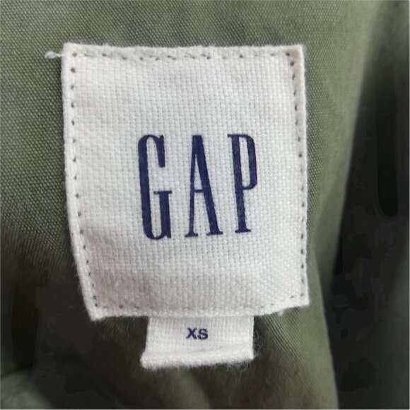 Gap Green Utility Jacket Size XS Military Army Anorak Cotton Snaps Zip Pockets - Picture 11 of 12